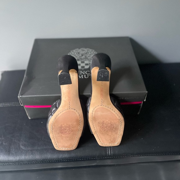 Vince Camuto Black Quilted Heeled Mules - Picture 5 of 5